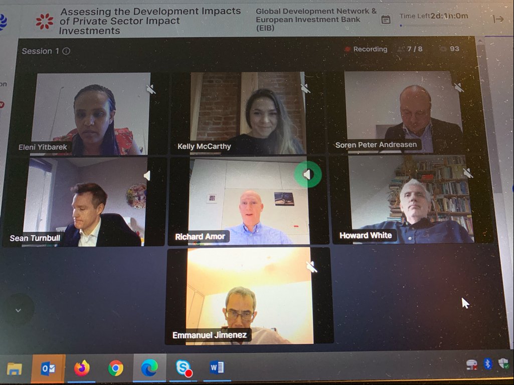 _RichardAmor's tweet photo. Great discussion on impact investments in the private sector with @EIB @GDNint @campbellreviews @EDFInetwork. Still can't get used to the virtual format though! https://t.co/cqUIkdhbw7