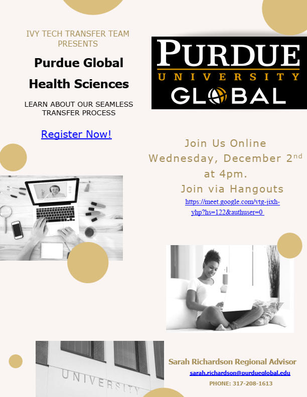 IvyLburgBville's tweet photo. Join Sarah Richardson for a Virtual Info Session about the Excel Track RN-BSN Program @purdueglobal!
🗓️TODAY at 4pm.
🟢https://t.co/yBgUnt8xh5
Need more information? Contact her directly @ 317-208-1613. #TransferAfterIvy https://t.co/lxQwFKDEJ0