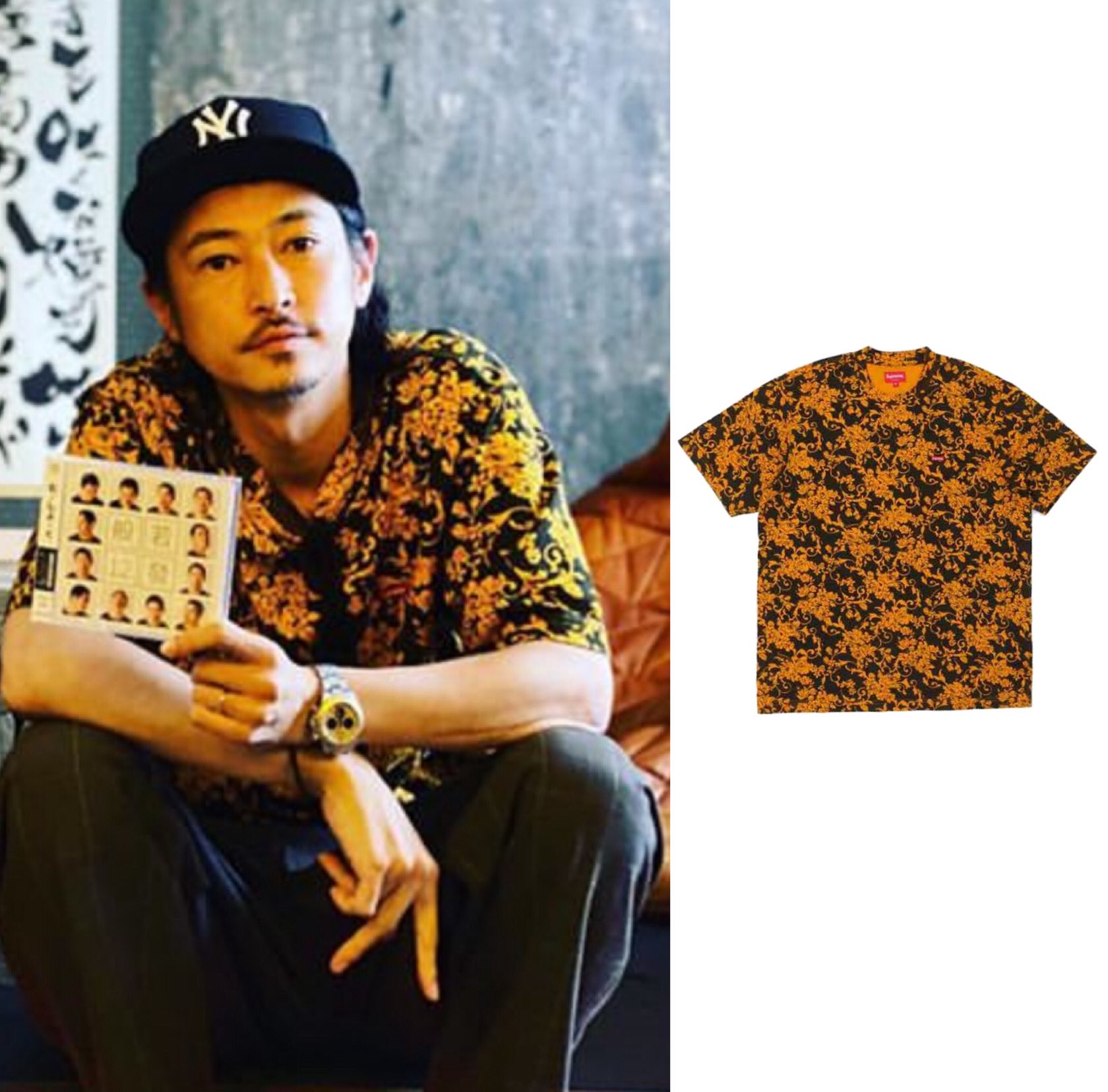 窪塚洋介着用Supreme Small Box Tee Black Floral Buy Supreme Small Box Tee 'Black Floral' - SS20KN89 BLACK