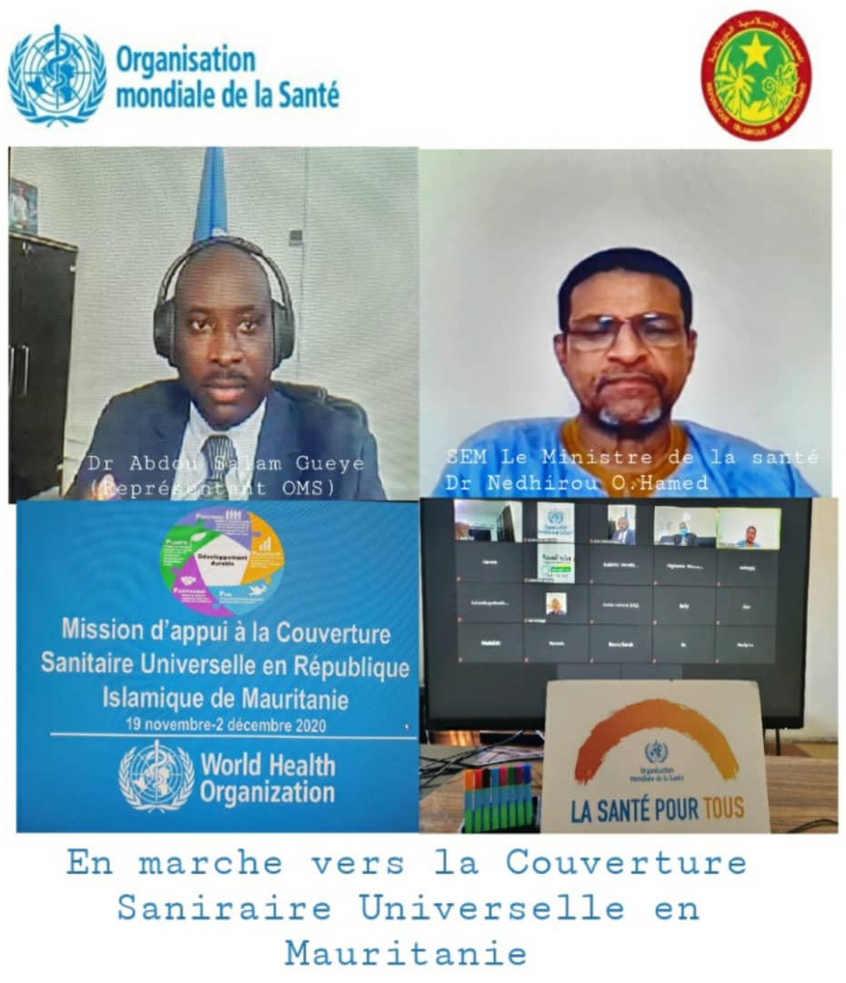 Restitution mission de haut niveau de l'OMS en présence du Ministre de la Santé. Cette mission constituée de directeurs de l'OMS, anciens representants et ministres de santé avait pour but d'élaborer une feuille de route pour la marche vers la Couverture Sanitaire Universelle