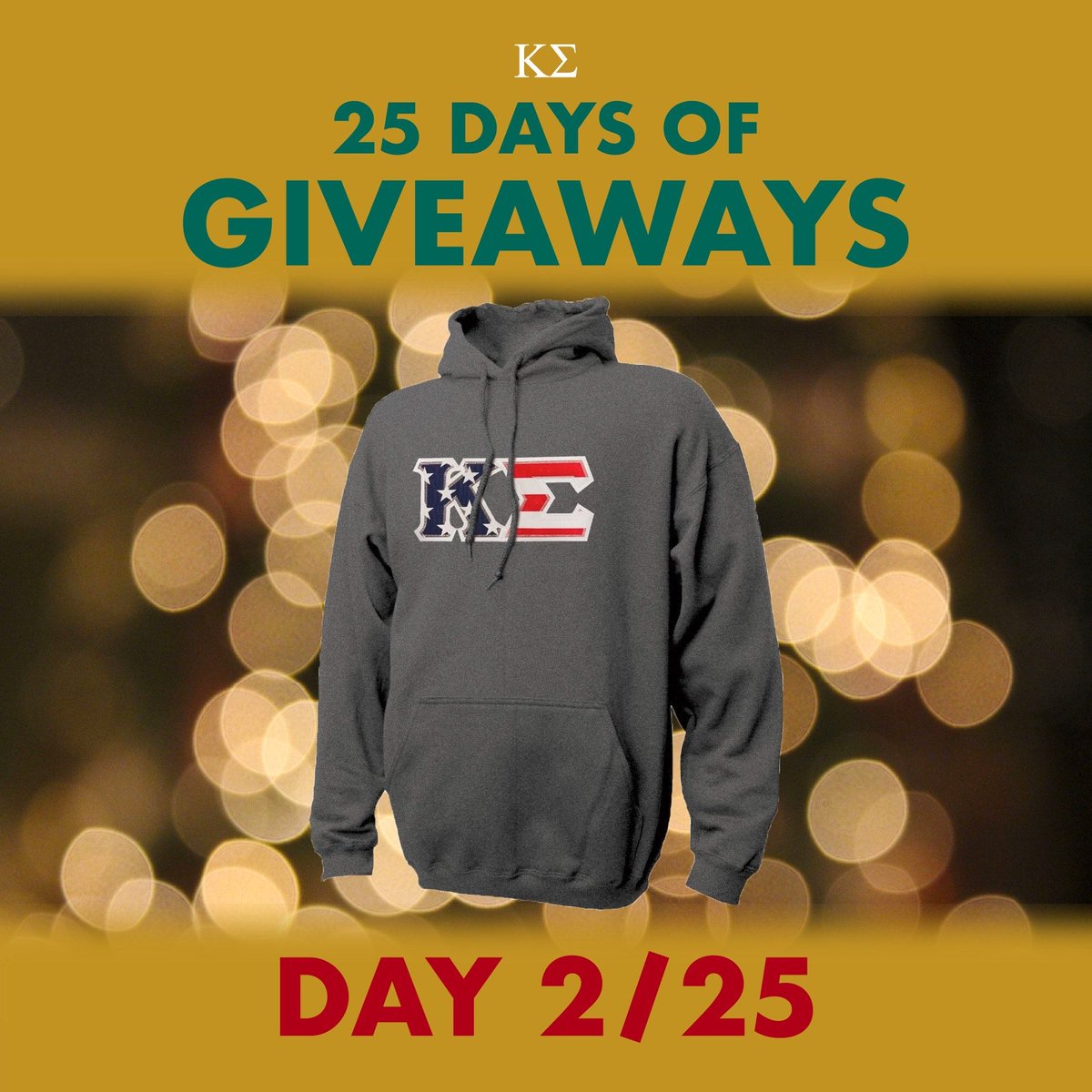 KappaSigmaHQ's tweet photo. Day 2 of 25... How to Win:

1. Follow our Twitter account
2. Retweet this post
3. Find us on Instagram and Facebook for 3x the chance to win

Where can you buy this patriotic hoodie? https://t.co/EJeLcGA042 #ONE #25DaysKSgiveaways https://t.co/pbSh9QYBrs