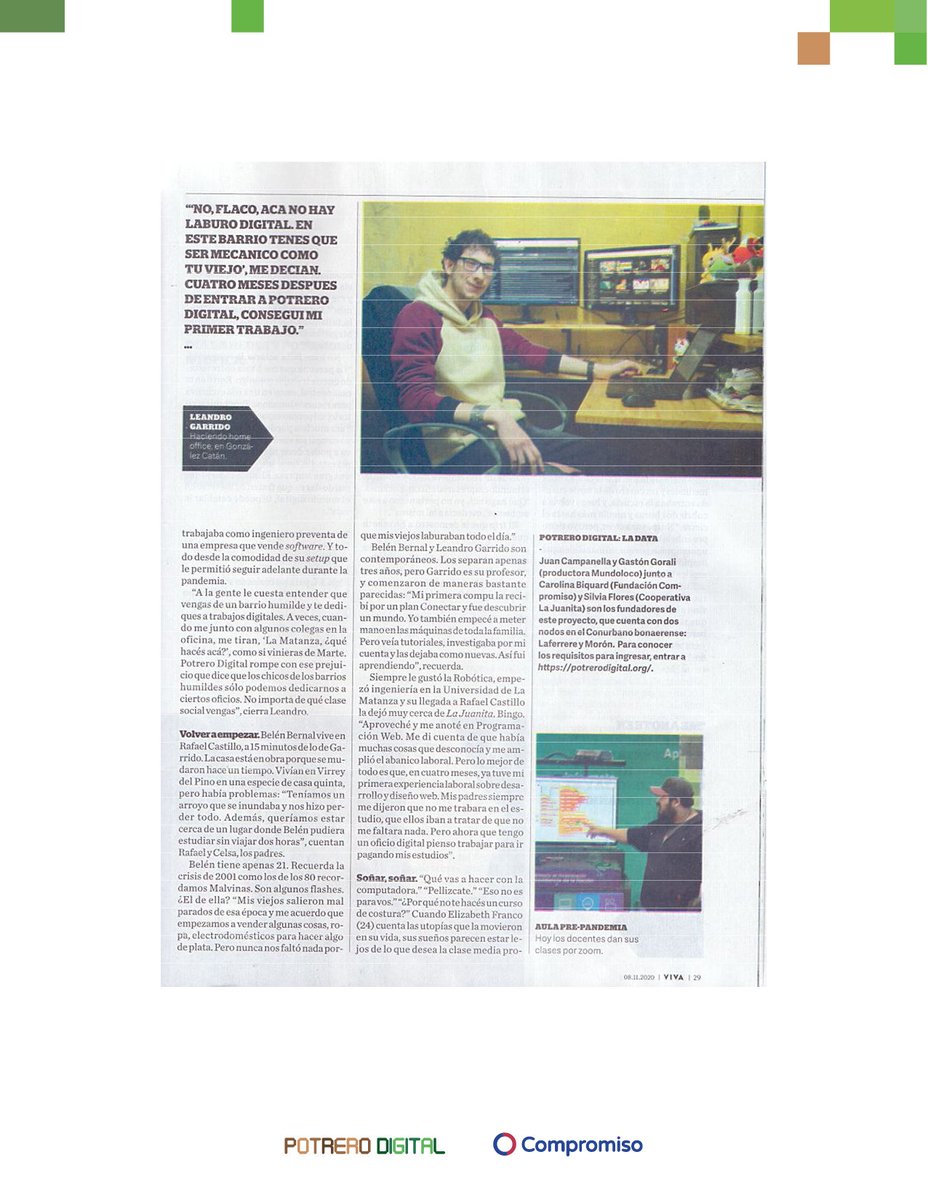 🔹Unas semanas atrás te compartimos esta excelente nota que nos hizo Revista Viva. Hoy te la dejamos en el perfil para que la leas todas las veces que quieras.
👉¡Deslizá y leela completa! (Parte 1 de 2, ver siguiente tweet)

#PoniendoseLaCamisetaDelFuturo #ProyectandoFuturo