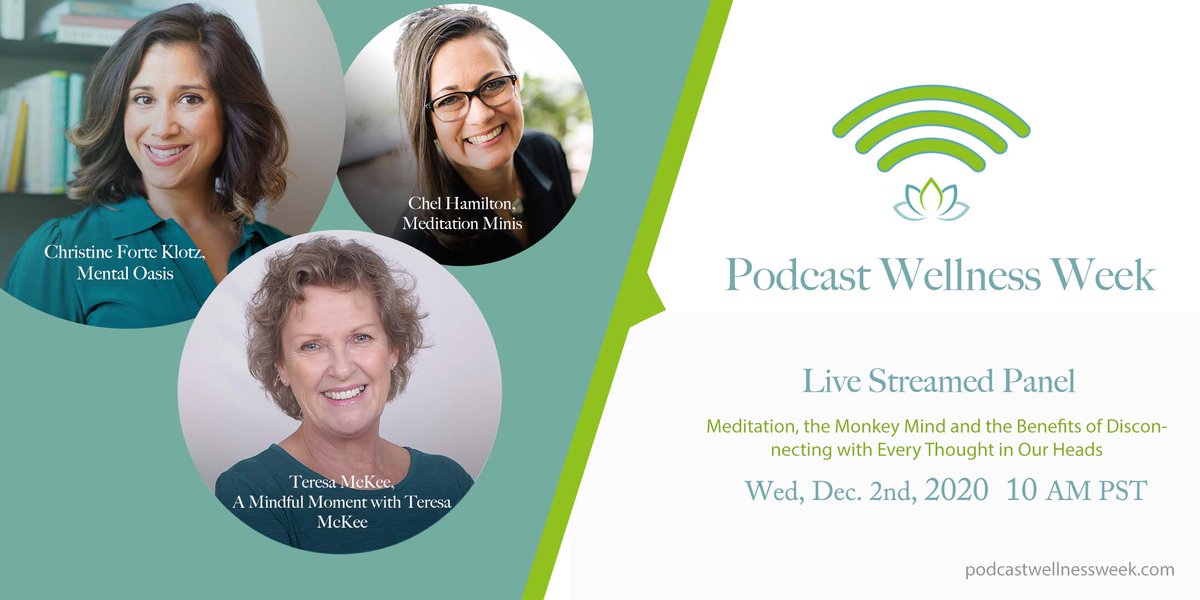podbean's tweet photo. Podcast Wellness Week is live in an hour with Chel Hamilton, Christine Forte Klotz, and Teresa McKee together for a panel on the benefits of meditation! Don't forget to register so you can tune in to this panel for free!
https://t.co/LKTaO3a8QN
#PodcastWellnessWeek #wellness https://t.co/r7JXu00NQV