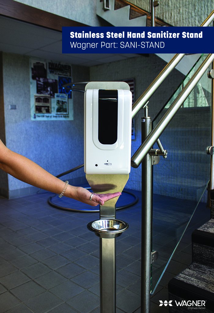 Provide a durable sanitation solution for the high-traffic areas in your facility with our Stainless Steel Hand Sanitizer Stands. Our stands are made of 304 stainless steel for a solution that’s built to last. Visit wagnerco.info/SSHSS to equip your facility today!