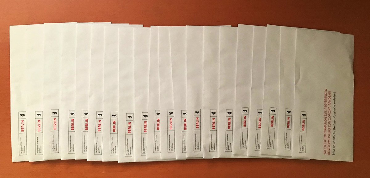 Heute in meinem Briefkasten. #Corona #Berlin #Senatskanzlei