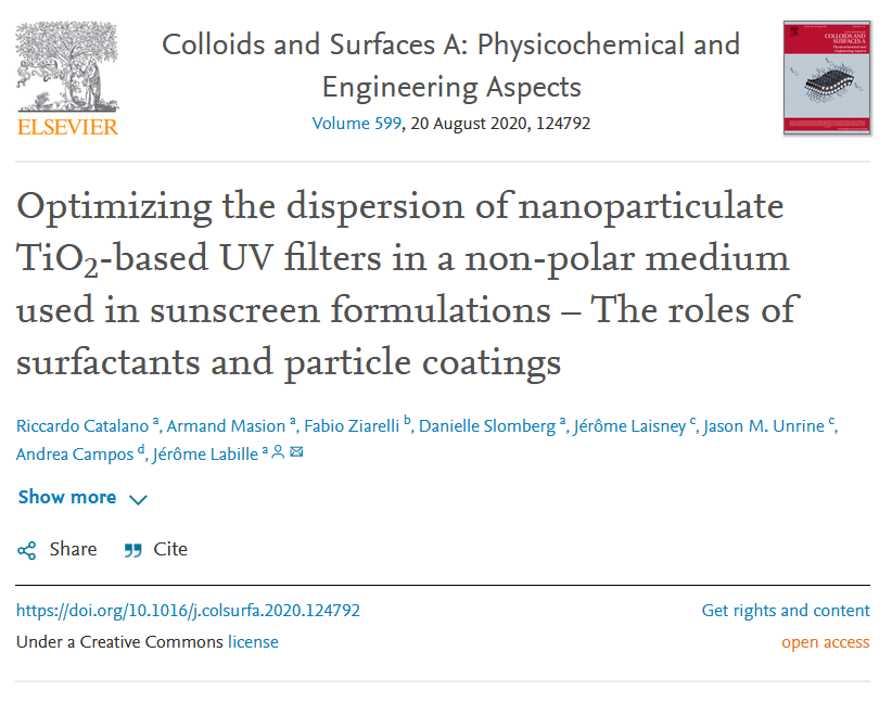 Labex Serenade (@labexserenade) on Twitter photo New #scientific #article. Importance of surfactant in the dispersion of #TiO2 #nanoparticles in sunscreen. 👉bit.ly/2KUOpDr. <a href="/LabexSerenade/">Labex Serenade</a> <a href="/edurable_cerege/">Environnement Durable CEREGE</a> <a href="/CNRS/">CNRS 🌍</a> <a href="/CentraleMars/">Centrale Marseille</a> @univamu New #scientific #article. Importance of surfactant in the dispersion of #TiO2 #nanoparticles in sunscreen. 👉bit.ly/2KUOpDr. <a href="/LabexSerenade/">Labex Serenade</a> <a href="/edurable_cerege/">Environnement Durable CEREGE</a> <a href="/CNRS/">CNRS 🌍</a> <a href="/CentraleMars/">Centrale Marseille</a> @univamu