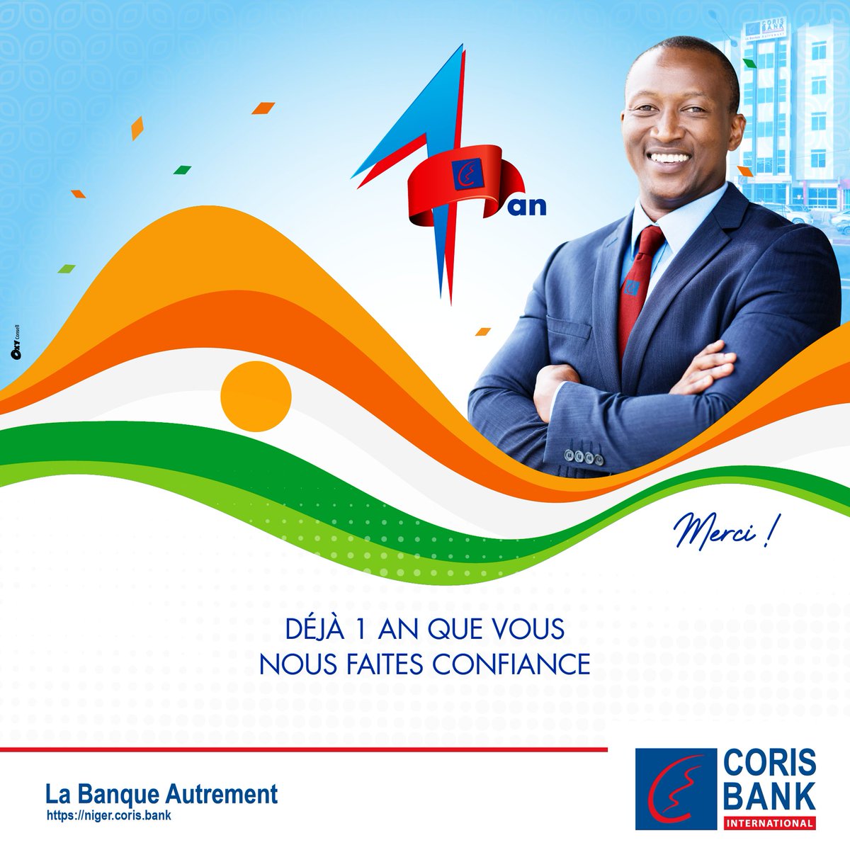 Idrissanassa's tweet photo. Bon anniversaire à Coris Bank International Niger qui a 1 an aujourd'hui ! https://t.co/lefGDB2Qup