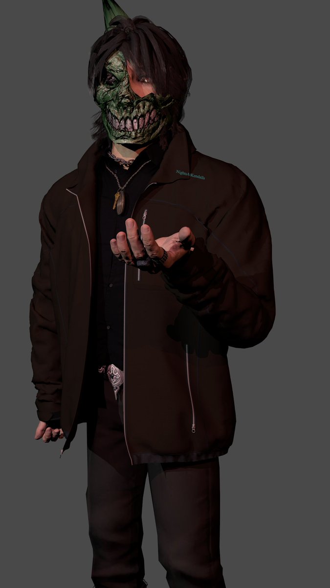 NightAtKendalls's tweet photo. "Your first full body appearance in front of millions of people- What do you wear? Puffy jacket *laughter*" #CorpseHusband #3DModel #corpsehusbandfanart AND DONE!! https://t.co/RzYIfuMuFF