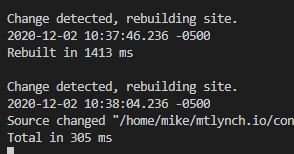 I write in VS Code. I use Hugo to generate the site. Its killer feature is fast rendering, so it re-renders and updates the site in place within a few hundred milliseconds as I make changes to the Markdown