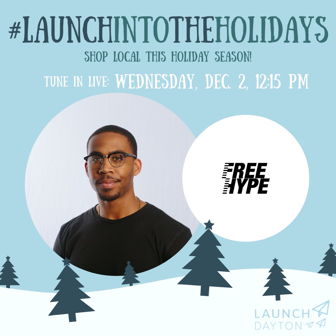 LaunchDayton's tweet photo. #LaunchIntoTheHolidays today at noon with Facebook live shopping opportunities with Traveling Pendants, FreeHype, Love Harriet Tubman &amp; Living Simply Soap. 

&amp; don't forget, you can shop the full lineup here: https://t.co/QsvKK5VOa4
#shopsmall #buylocal https://t.co/5dBF7qwhXK