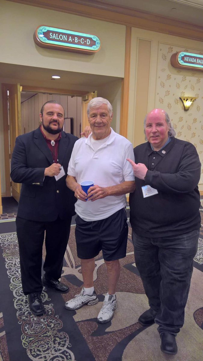 RIP Pat Patterson. My heartfelt thoughts, prayers, and condolences are with his family and friends. Love and respect always hall.of famer. legend, and brother. ( Photo here with my brothers Pat Patterson and Tom Cusati ) #PatPatterson #TeamStro