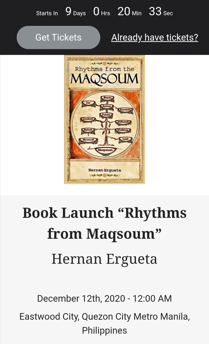Book Launch “Rhythms from Maqsoum” with #HERNANERGUETA starts in 9 days. Already have tickets? 
hernanergueta.ticketspice.com/maqsoum