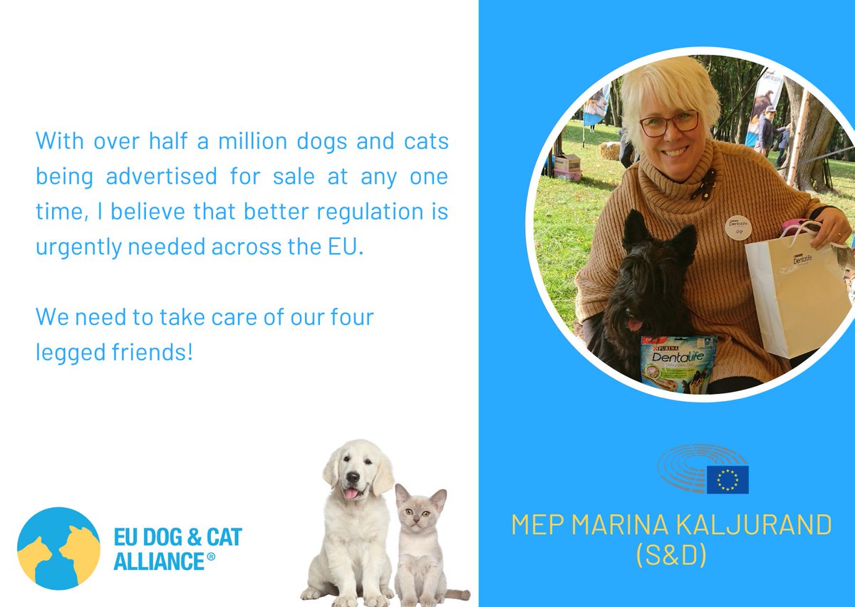 EUdogsandcats's tweet photo. “I believe that better regulation is urgently needed across the EU.”

It’s great to have @MarinaKaljurand’s support. Thanks for highlighting the need for regulation of online ads to protect our four-legged friends!

Read the report ⬇️
https://t.co/Im1oafBz4h

#PetsBehindTheScreen https://t.co/dh3S845asE
