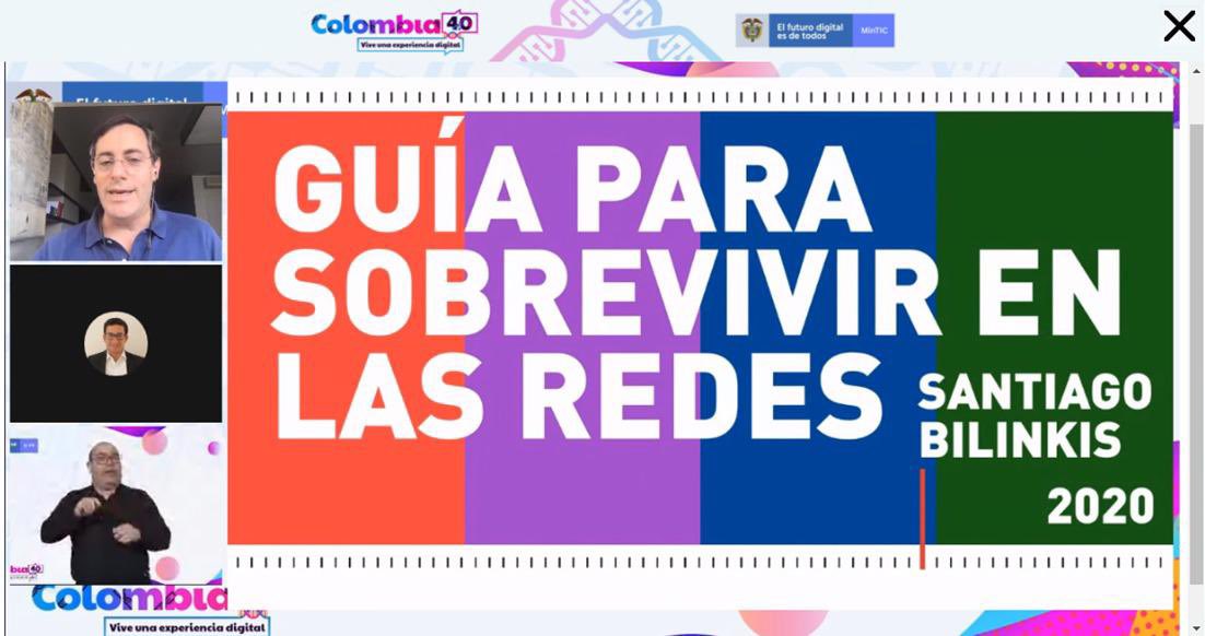 TicketCode's tweet image. ¿Por qué estamos tan obsesionados con nuestras pantallas? @bilinkis, emprendedor y Cofundador de Officenet te lo cuenta en #Colombia40. Regístrate en col40.co y conéctate con el mundo virtual #TicketcodeLive