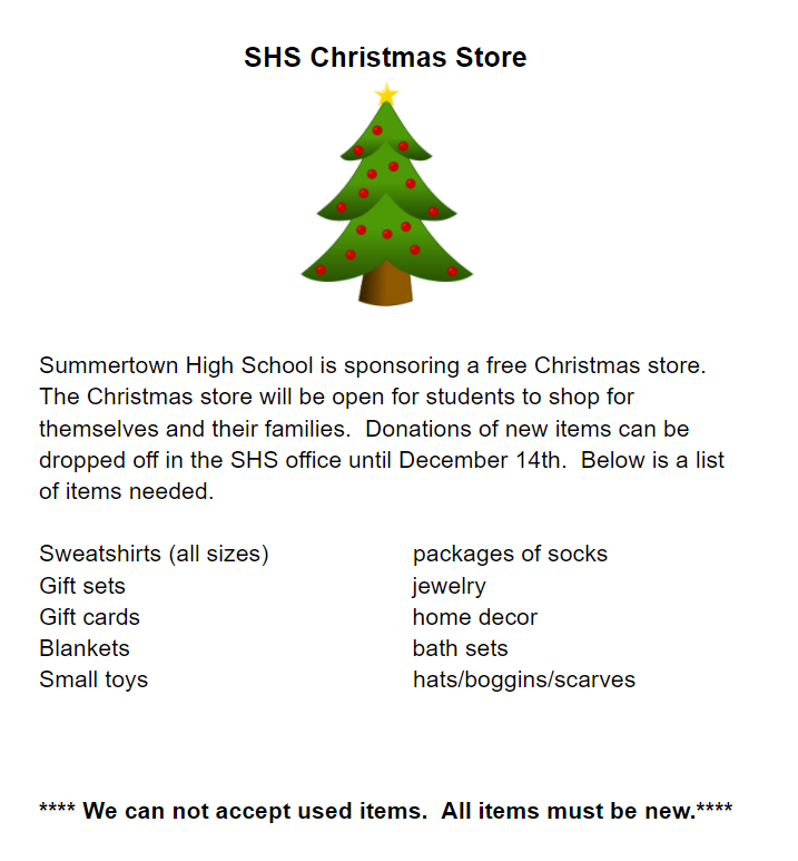 SHS_EagleNation's tweet photo. Help us with our SHS Christmas store! https://t.co/umO42S1oje