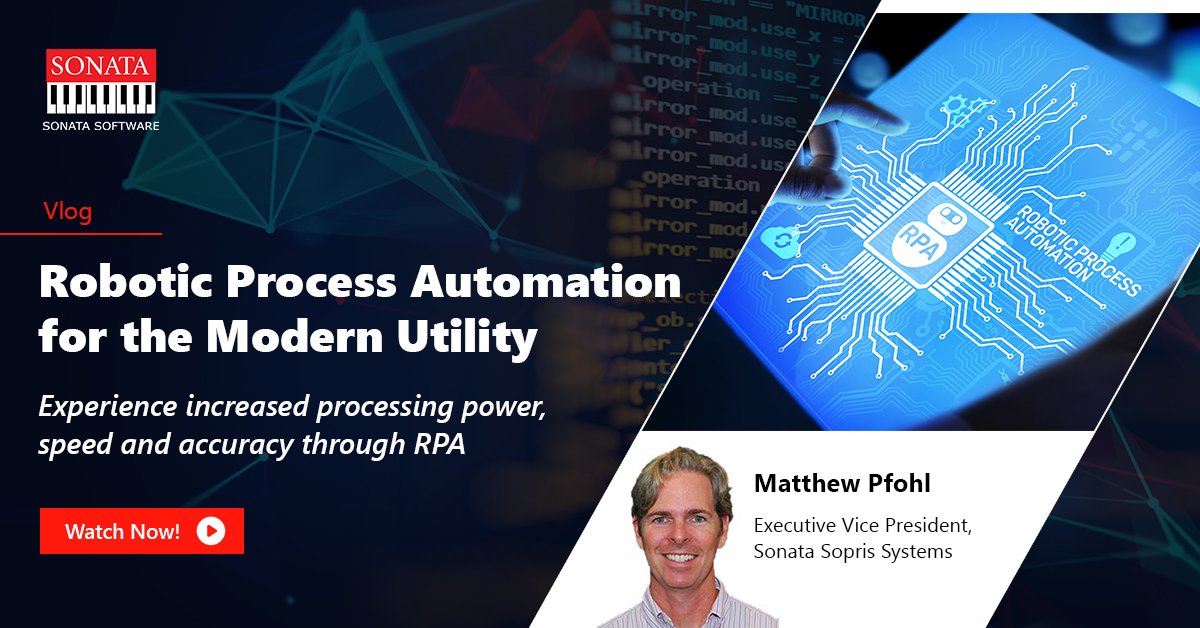 Learn how RPA is enhancing the overall end-user experience through hyper-automation of tasks across platforms. 
Watch Vlog now-ow.ly/YclM50CAobQ
#SonataSoftware #DigitalTransformation #RPA #ModernUtility