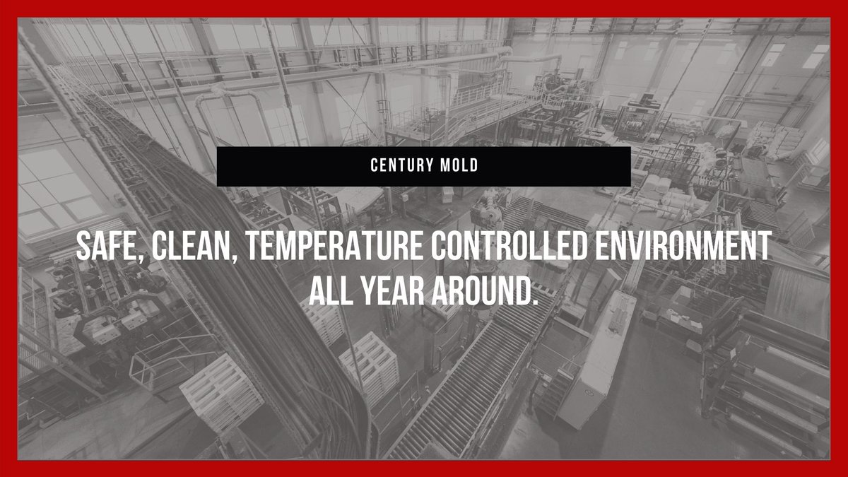 We have 10 new open positions available now! To apply or learn more about what makes Century Mold a great place to work, visit centurymold.com