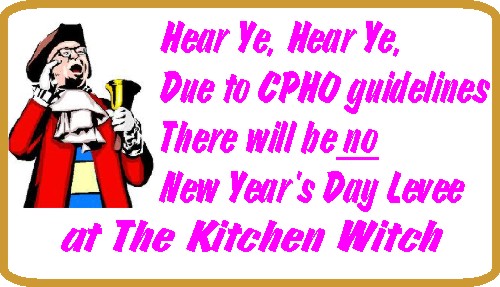 We will miss seeing everyone on the upcoming New Year's Day, but hope for a celebration later in 2021.
Meanwhile, we will be open again this Saturday from 10-3, and on Sunday 6th we will be in the Wellington area for the St. Nicholas Craft Fair.