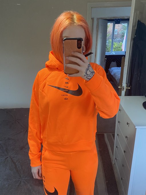 nike grey orange tracksuit