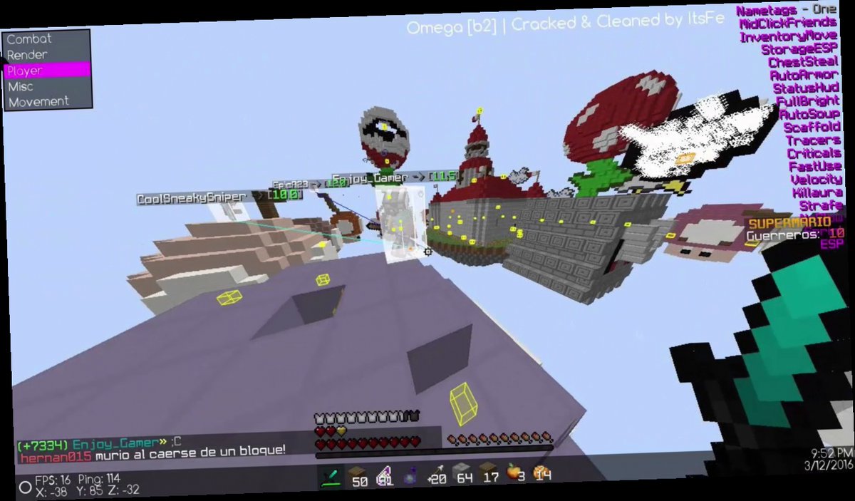 omega mod minecraft hack / Twitter