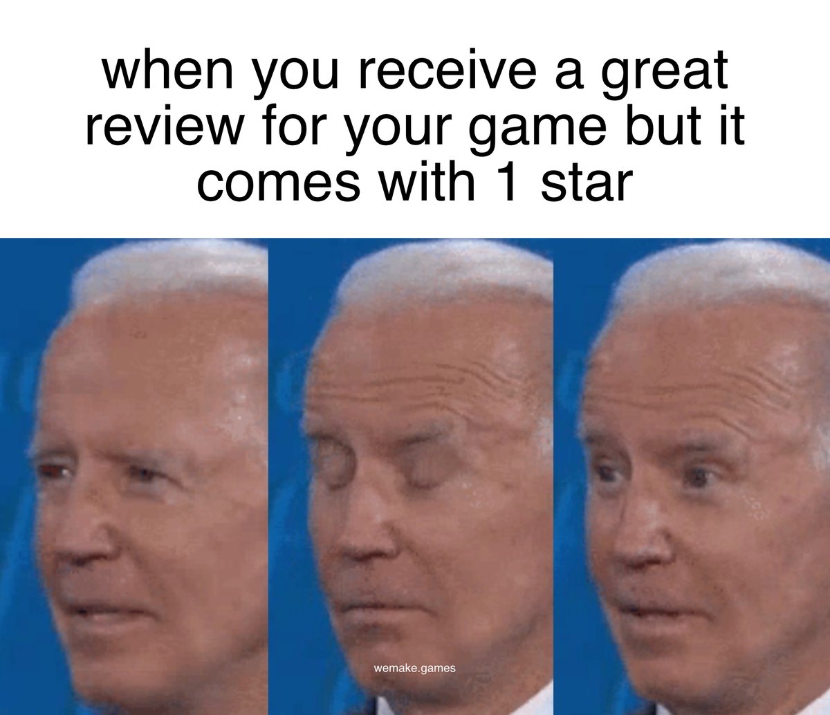 wemakegamesapp's tweet photo. How do I react to this?

#gamedev #indiegames #indiedev #unity #indiegame #madewithunity #gamedesign #gameart #indie #screenshotsaturday #wemakegames #indiegamedev #justgamedevthings #gamedevhumour #indiedevhour #alldev #gamedevmemes https://t.co/BXhDEI83D4