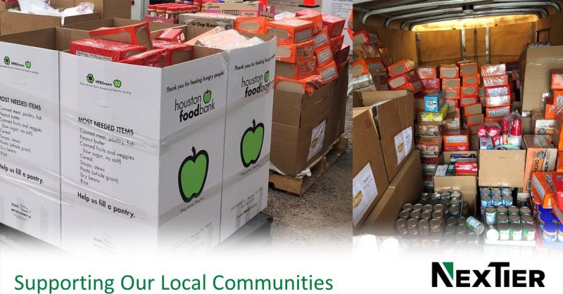 NexTier is committed to giving back to the communities in which we live and operate. Last week the employees of our Houston Corporate Office donated over 5000lbs of food to the Houston Food Bank. We appreciate all the efforts of our employees. #givingback #community #corevalues