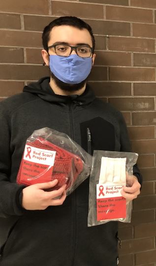 DurhamAltSS's tweet photo. DASS students help with the Durham Region Red Scarf  AIDS Awareness Campaign by knitting and distributing scarves to bring warmth to the community. #DDSBwellbeing #DDSBcommunity https://t.co/7ki0KoJ8oG