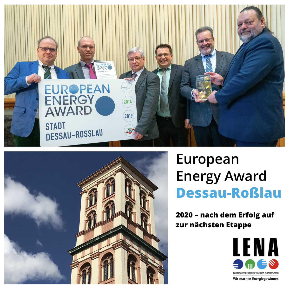 LENA_GmbH's tweet photo. #Highlights2020
European Energy Award (eea) für Kommunen in @sachsenanhalt 

Nach erfolgreicher Rezertifizierung wurde @Dessau_Rosslau 2020 erneut der eea verliehen. 
Im Juni wurde weiterhin die Kooperationsvereinbarung zur Weiterführung des eea bis 2023 unterzeichnet. https://t.co/WimxyifdQ0
