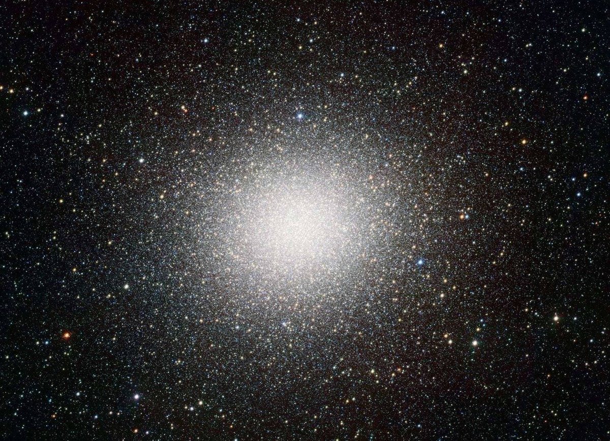 5/ I interrupt this thread to show you a picture of the mighty Omega Centauri, a gigantic globular cluster orbiting the Milky Way, becuase look at it.LOOK. AT. IT.