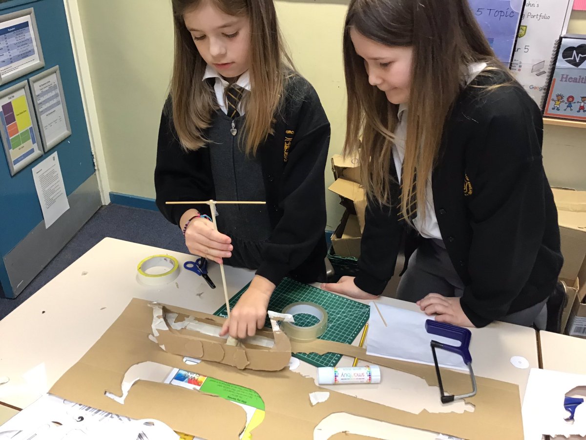 Stjohnscoventry's tweet image. What a great day we have had in year 5! We have learnt lots of new skills and created fabulous Viking longboats. #hacksaws #stanleyknives #safetyfirst #sensiblefun #designandtechnology  #drive #excellence #teamwork
