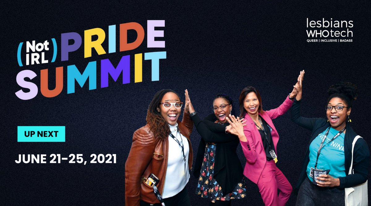 lesbiantech's tweet photo. And don't forget to save the date! Our next event will be June 21stโ25th for our 2nd Annual (Not IRL) Global Pride #LWTSUMMIT ๐ See you there! https://t.co/EdvoYvf698