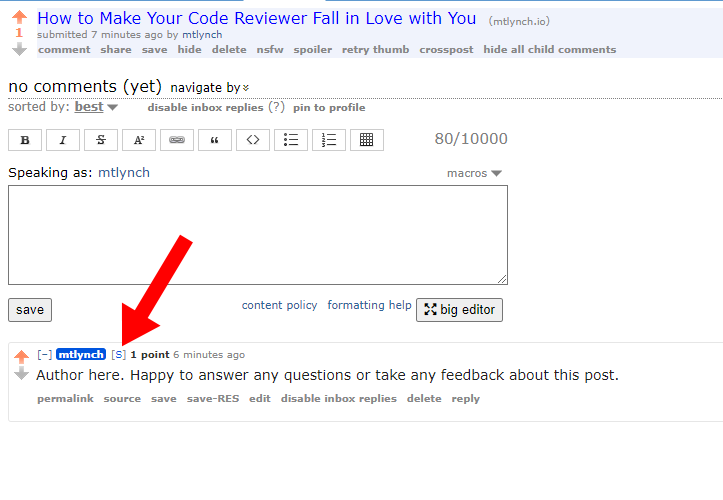 Next stop is /r/programming. I'm using the original title there because I don't think they'll have a problem with it. I make a similar first comment.