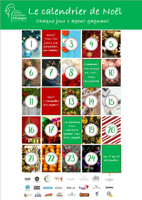 HopitalAubagne's tweet photo. Innovation à l'hôpital d'Aubagne pour remercier les équipes de cette année intense ... le jour du #GivingTuesday marque le lancement du calendrier de Noël. Avec nos partenaires, tous locaux @villedaubagne , chaque jour 1 agent gagne 1 lot surprise... #Merci #reconnaissance https://t.co/xXyU3HsLOb