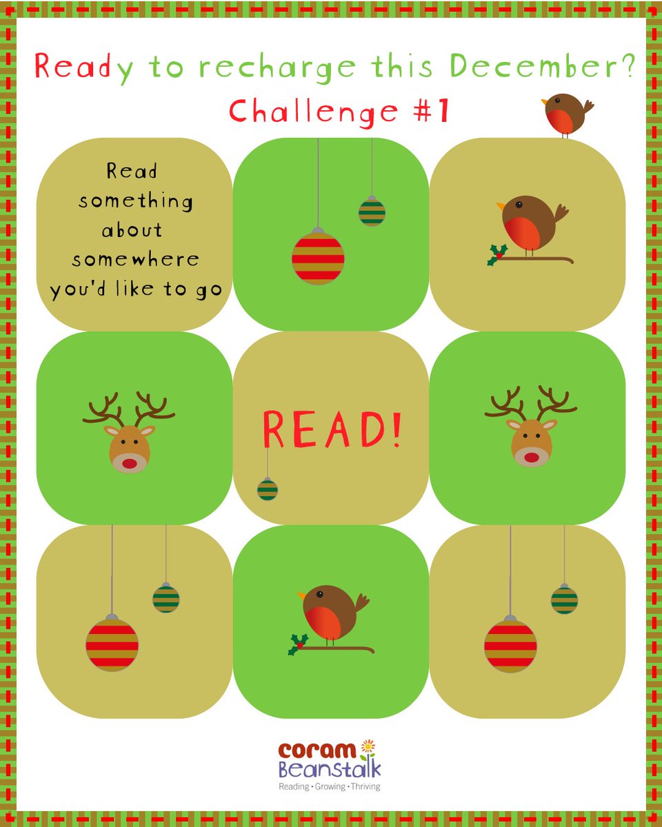 beanstalkreads's tweet photo. 🎄📖We have a very special December countdown challenge for everyone who is in need of a #ReadingRecharge after the year we’ve all had!
Take part as adults or with your own children or class & make sure you let us know what you choose to read for each activity📖🎄
#Challenge1 https://t.co/P91NLkbh3x