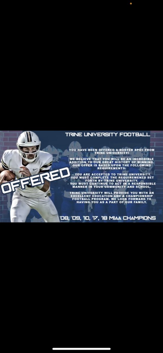 Dstevenson64's tweet photo. Blessed to receive and offer from Trine university ❗️@NCWarriorsFB @RecruitGeorgia https://t.co/pOpa4bk0lJ