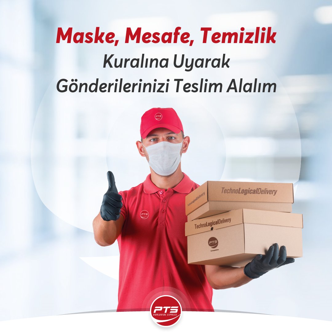 PTS_Turkey's tweet photo. Tüm tedbirlerimizi alarak kesintisiz hizmet vermeye devam ediyoruz. myPTS ve Çağrı Merkezimiz aracılığıyla risk almadan kuryenizi bulunduğunuz yere çağırabilirsiniz.

#evdekal #pts #ptsworldwideexpress #technologicaldelivery #worldwidedelivery #logistics #courier #mypts https://t.co/K6vOJsSROv