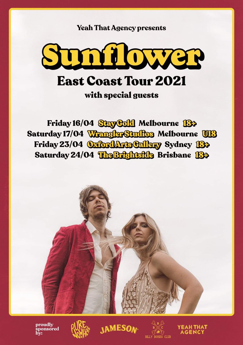 sunflowerbandd's tweet photo. Tix for our first East Coast Tour just went on sale! BRIS, SYD, MELB it’s all happening April 2021 ❣️ get in quick!

Tickets here 👉🏽 https://t.co/gBv1yaRJTJ https://t.co/ly3nN7FoNQ