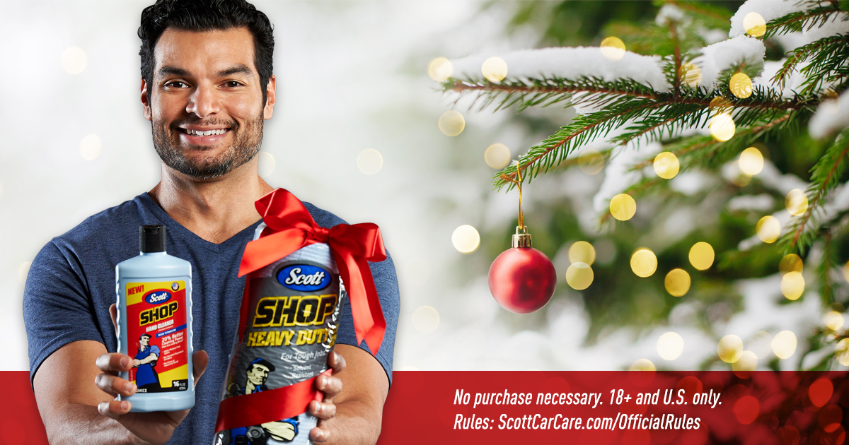 ScottHomeAuto's tweet photo. ‼️It’s that #GIVEAWAY time of year!!‼️ 
We’ve got stocking stuffers for you and your friends!🎁 Follow, RT and tag the friend you think deserves a case of Heavy Duty Scott Shop Towels and Scott Shop Hand Cleaner before 12/6 and you both may win! #HappyHolidays #Tradeup2Scott https://t.co/GReeKiAK5U