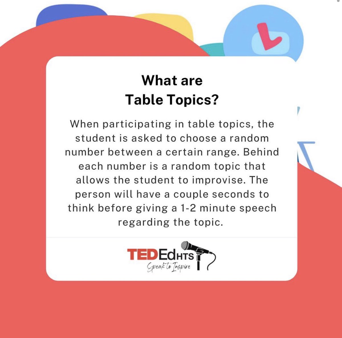 Table Topics are a great warmup activity to get the creative juices flowing!