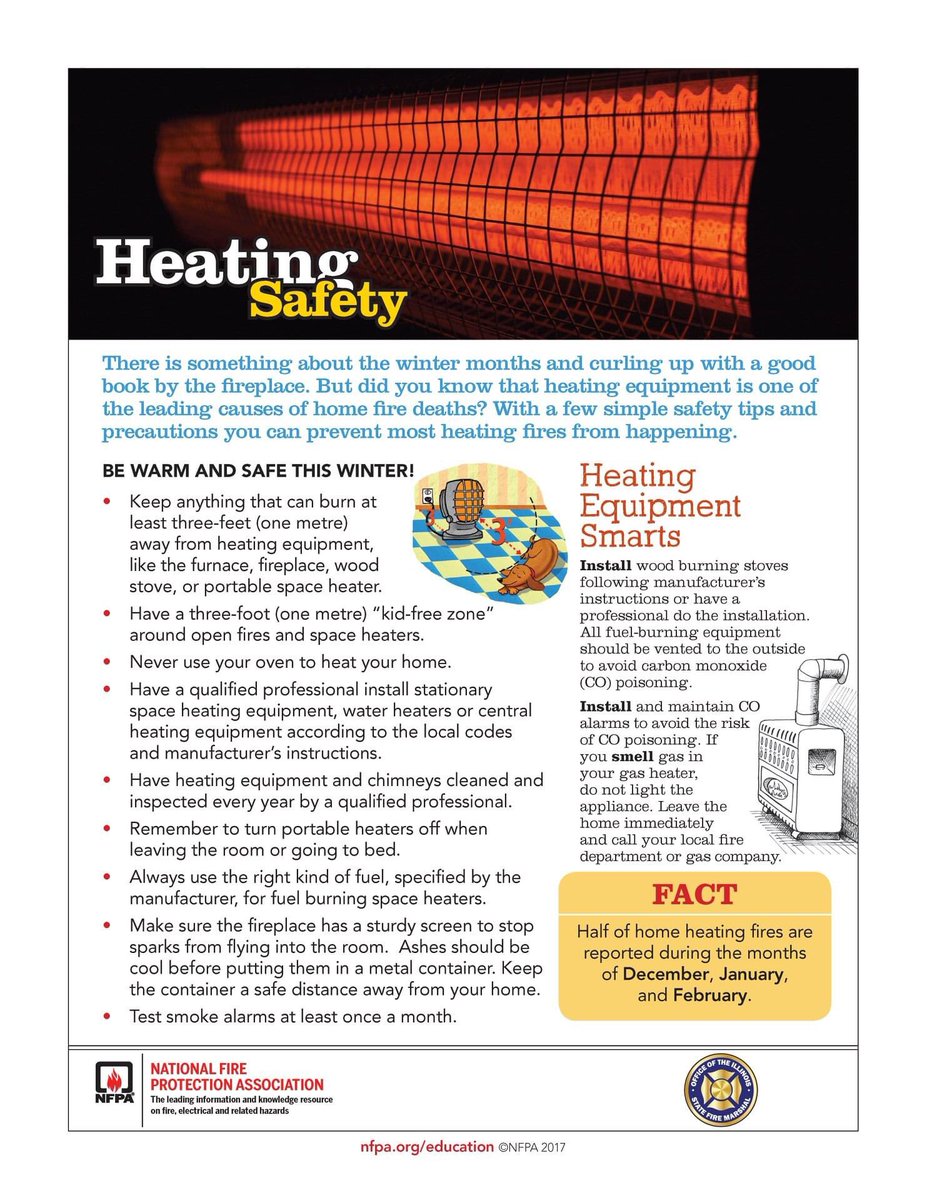 With the winter months upon us we’d like to share some helpful home heating tips. Statistics show that about half of all home heating related fires happen between the beginning of December and the end February.