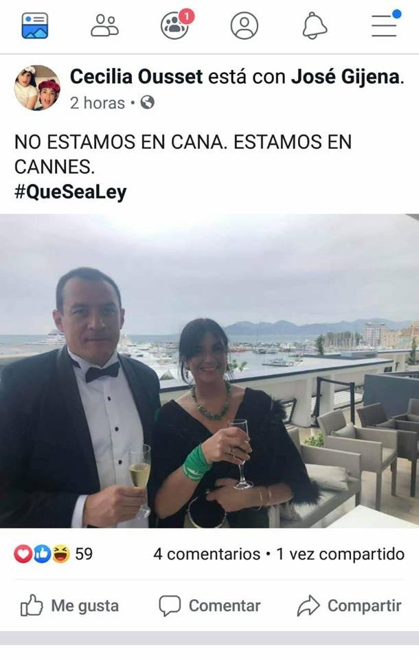 gloriavdelc's tweet photo. el nivel de cinismo de Cecilia Ousset no tiene límites. Después de realizar el parto inmaduro de Faustina, poniendo en riesgo a "Lucía", se fue a Cannes a celebrar con su cómplice, banalizando el drama de los abusos #Son2Vidas @unidadprovidaok https://t.co/9W03YCsXat