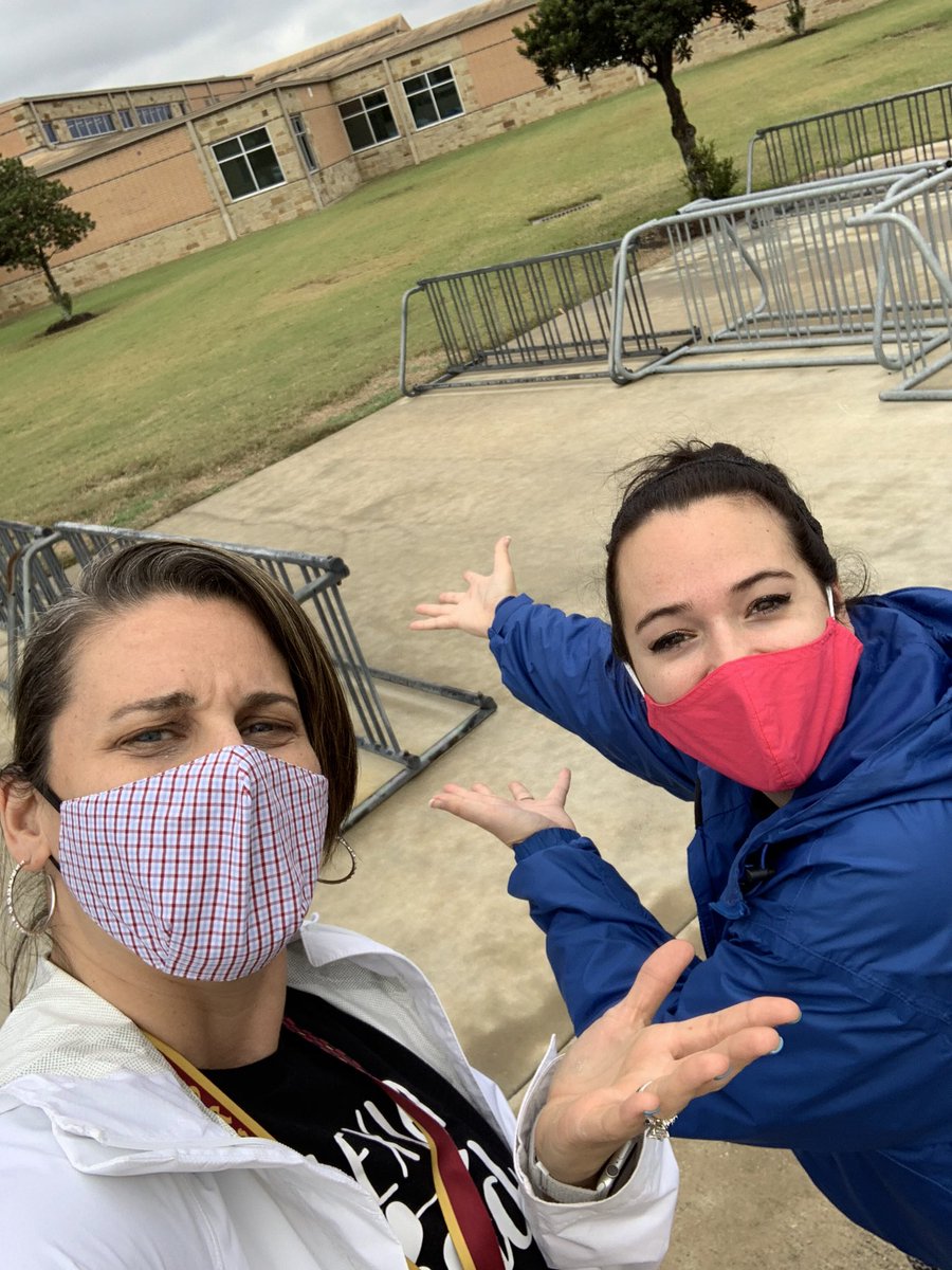 Raining at arrival means no bike riders at dismissal. We didn’t figure this out until we came out to do our duty!  Can I get a duh? 😏🤦🏻‍♀️ #twehowl <a href="/TWELibraryLady/">Hailey Schmidt</a>