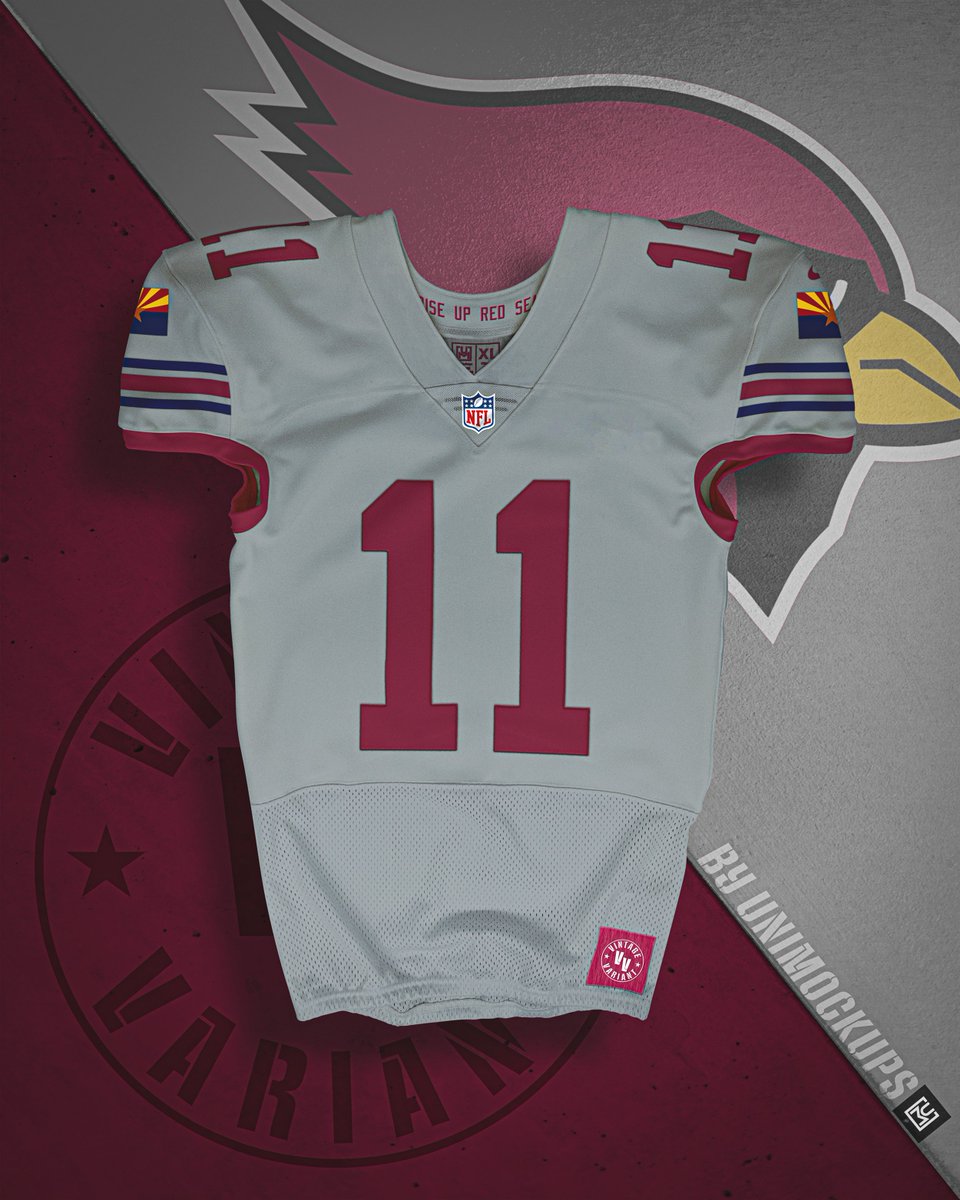  #VintageVariants 1/32:  @AZCardinals goes back to the jersey worn by  @LarryFitzgerald early in his career and pulls in the colors of the desert cardinal, a bird more common in Arizona than the red Northern Cardinal.The Atlanta Falcons will be next.  https://twitter.com/unimockups/status/1334238845907345408