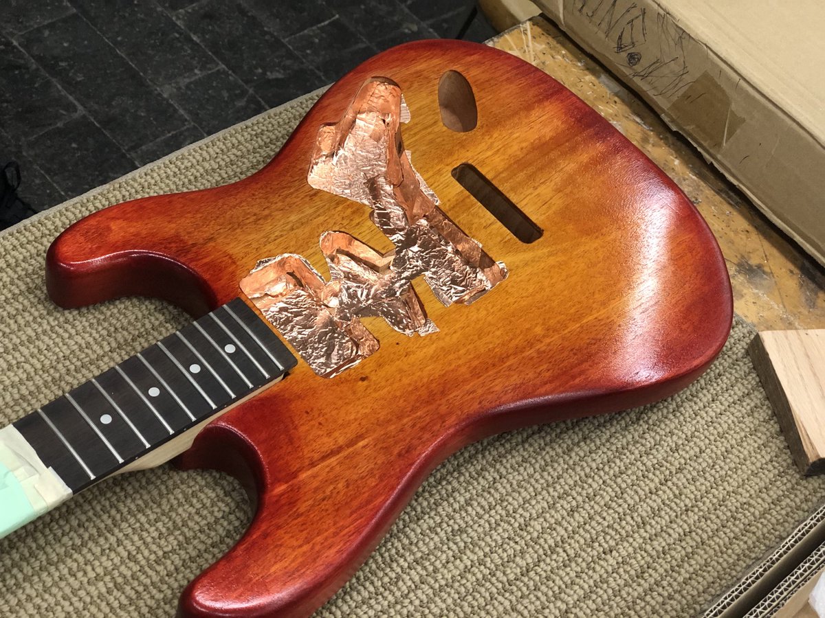 EAHSTech_Ed's tweet photo. I have the honor of seeing the guitars assembled this week. All of the students hard work is starting to show as these guitars come together. They all look great. Each guitar reflects the personalities and interests of the students through custom finishes and custom headstocks. https://t.co/7lIO3QLuM0
