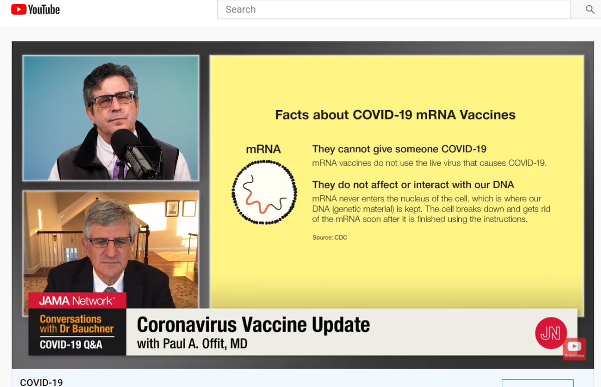 In his live interview,  @JAMA_current debunks some myths about covid-19 vaccines that are really important. A doctor friend texted me and wanted me to ask  @drpauloffit about it for her! Instead, read this slide. 