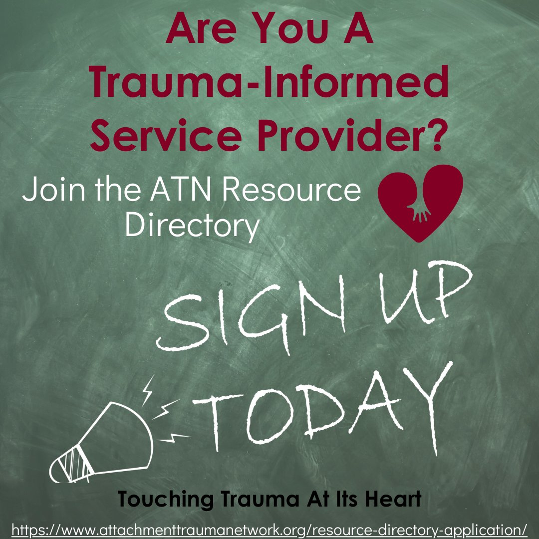 attachtrauma's tweet image. Are you a #TraumaInformed Service Provider?  Join the ATN #ResourceDirectory and reach those who need help the most.  #Psychologist #SocialWorker #Clinician #IEP #JoinToday #Therapist #NeuroPsychologist #TraumaTreatment #TreatmentPrograms #Psychiatrist 
ow.ly/bfBT50CB0no