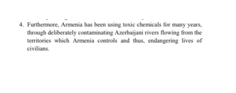 Claim #4: Armenia deliberately contaminates Azerbaijani rivers [with nuclear waste].Baseless claim repeatedly found in AZ media, NEVER confirmed. Nuclear waste repositories are under tough control the IAEA, & it cannot be the case.  https://armenpress.am/eng/news/848755 