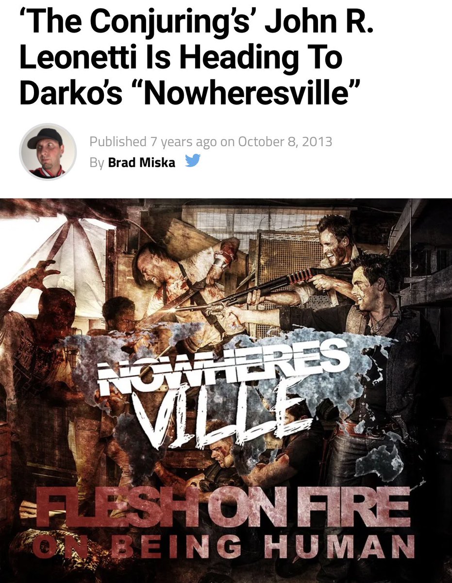 Leonetti, my writing partner Anthony and I now have a series together. And on Annabelle I met AP Robert Leader. Fast forward to today... Robert and I started our own production company  @DarkleaderPics Makes sense, right? With The Manor being first of many. (Con’t)