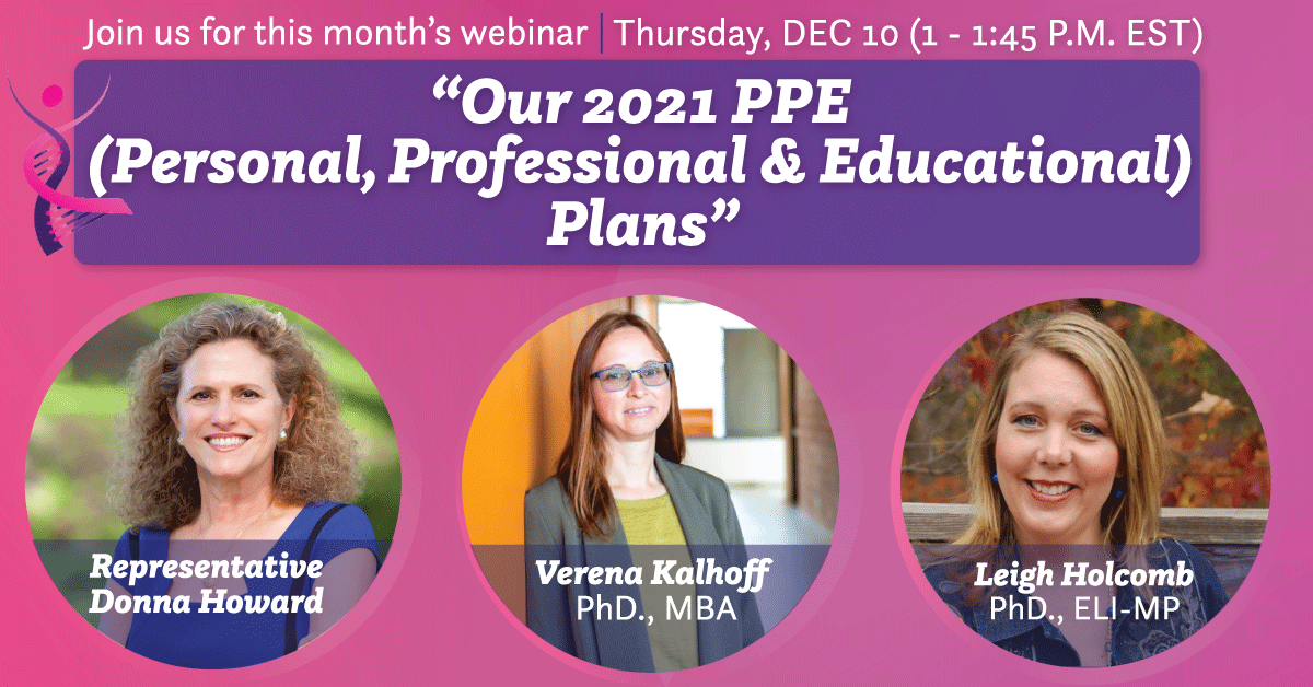 LifeSciWMN's tweet photo. Thinking about your #2021Goals? Get a #personal perspective from @StateOfTexas Representative @DonnaHowardTX, @PattiRossman of @Globiox, Dr. Holcomb of @MedCommInc, and Dr. Kalhoff of @UTAustin!

Join us December 10 (1-1:45 P.M. ET). Register at https://t.co/EiUDMWfSw0! https://t.co/0TOG4Pa34g