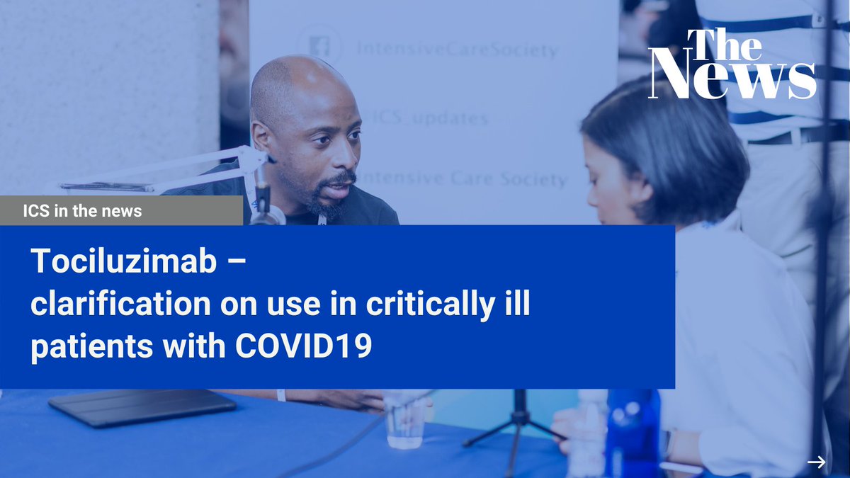 👉 See our joint statement with <a href="/FICMNews/">FICMNews</a> on Tociluzimab – clarification on use in critically ill patients with #COVID19 ▶️bit.ly/ICSFICMTociluz…🗞️